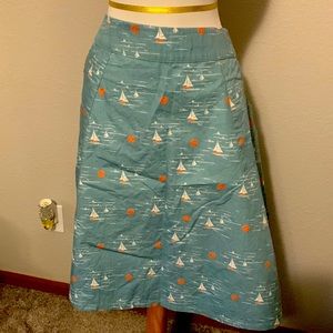 Blue Platypus skirt with sail boats size XL